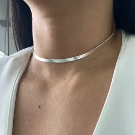 GARGANTILHA PRATA CHOKER FITA