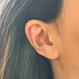 BRINCO DOURADO PIERCING FAKE VAZADO