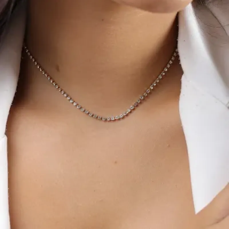 Gar Choker Prata Riviera Cristal