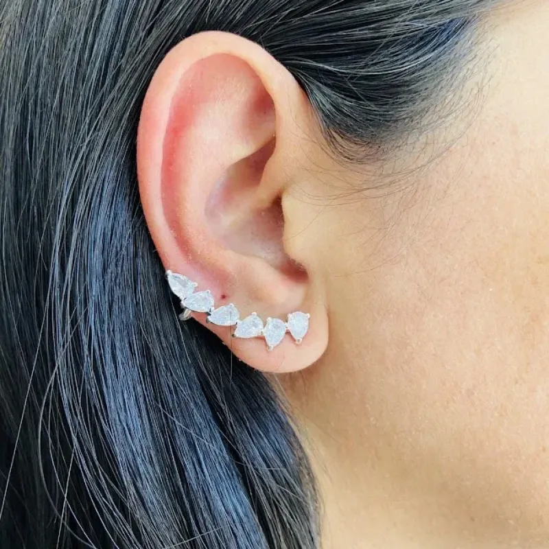 BC PRATA EAR CUFF ZIRCONIAS