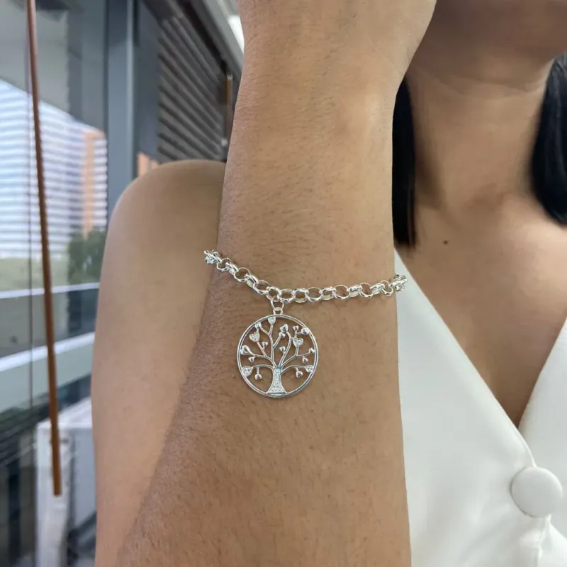 PULSEIRA PRATA ARVORE DA VIDA GRANDE