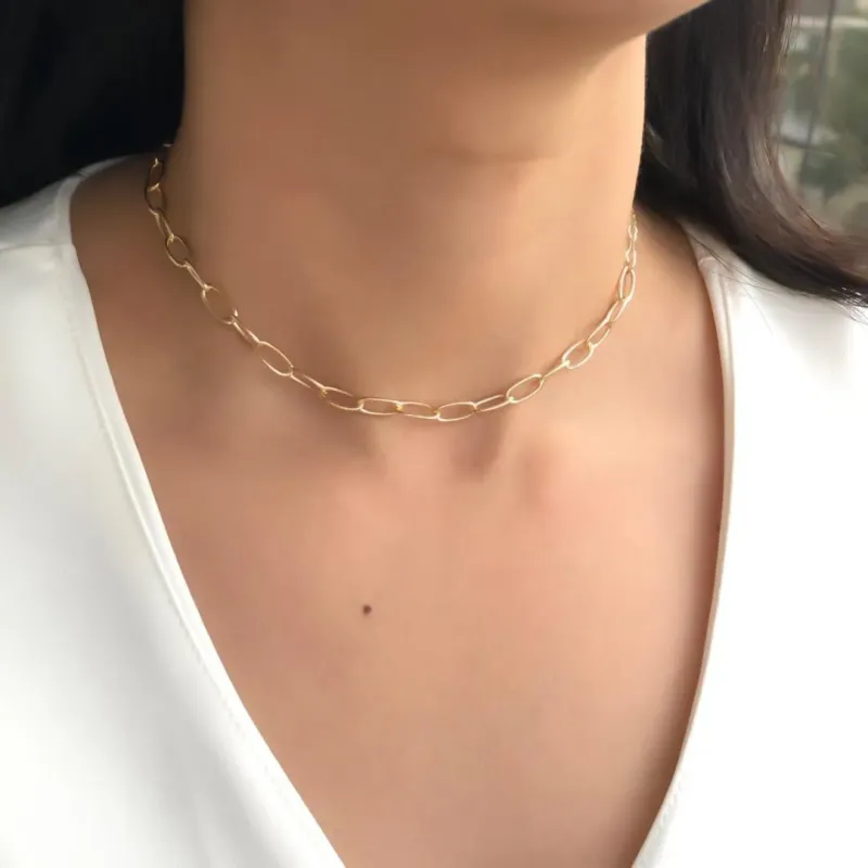 Gargantilha Dourada Choker Cartier Aberta