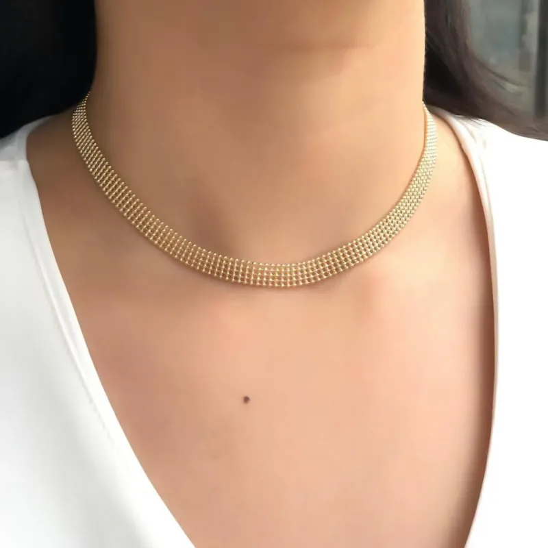 Gargantilha Dourada Choker