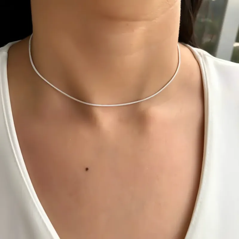 Gargantilha Prata Choker Fina