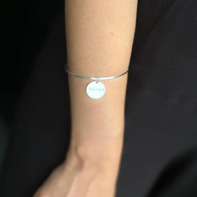 Pulseira Prata Bracelete Seja feliz