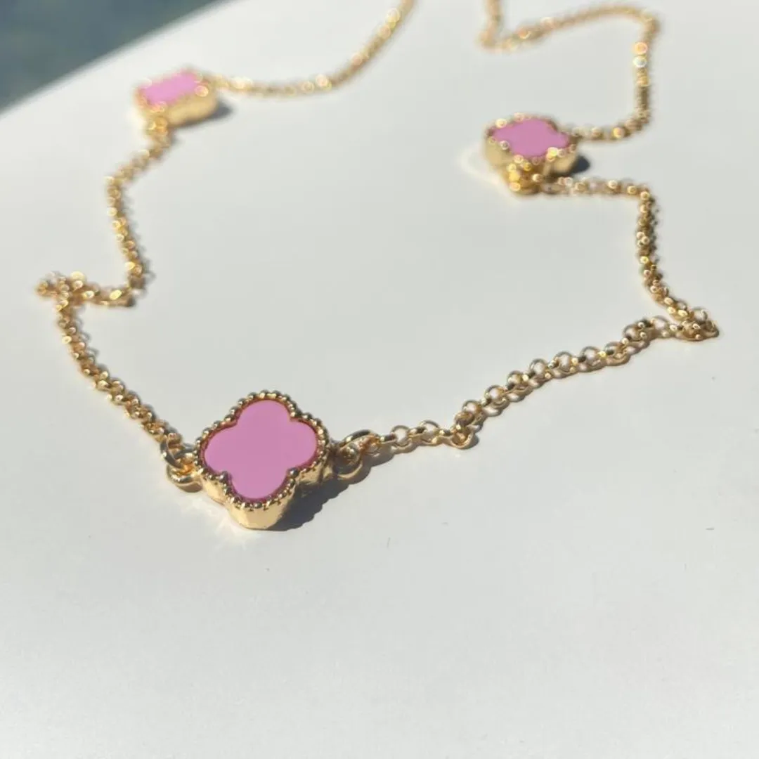 GAR DOURADO CHOKER TREVO VIRGINIA ROSA