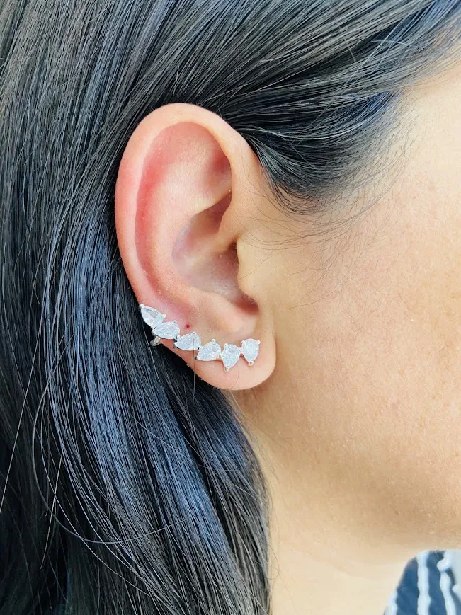 BC PRATA EAR CUFF ZIRCONIAS