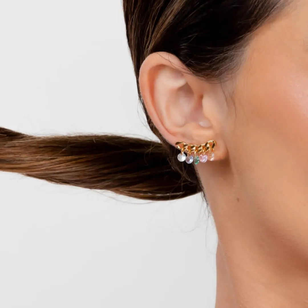 BRINCO DOURADO EAR CUFF GRUME ZIRCONIAS