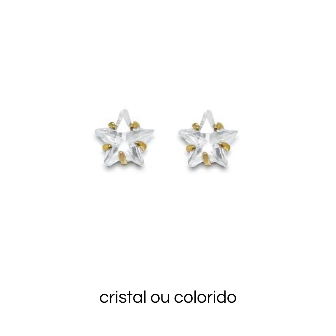 BC DOURADO ESTRELA M ZIRCONIA OU COLORIDO