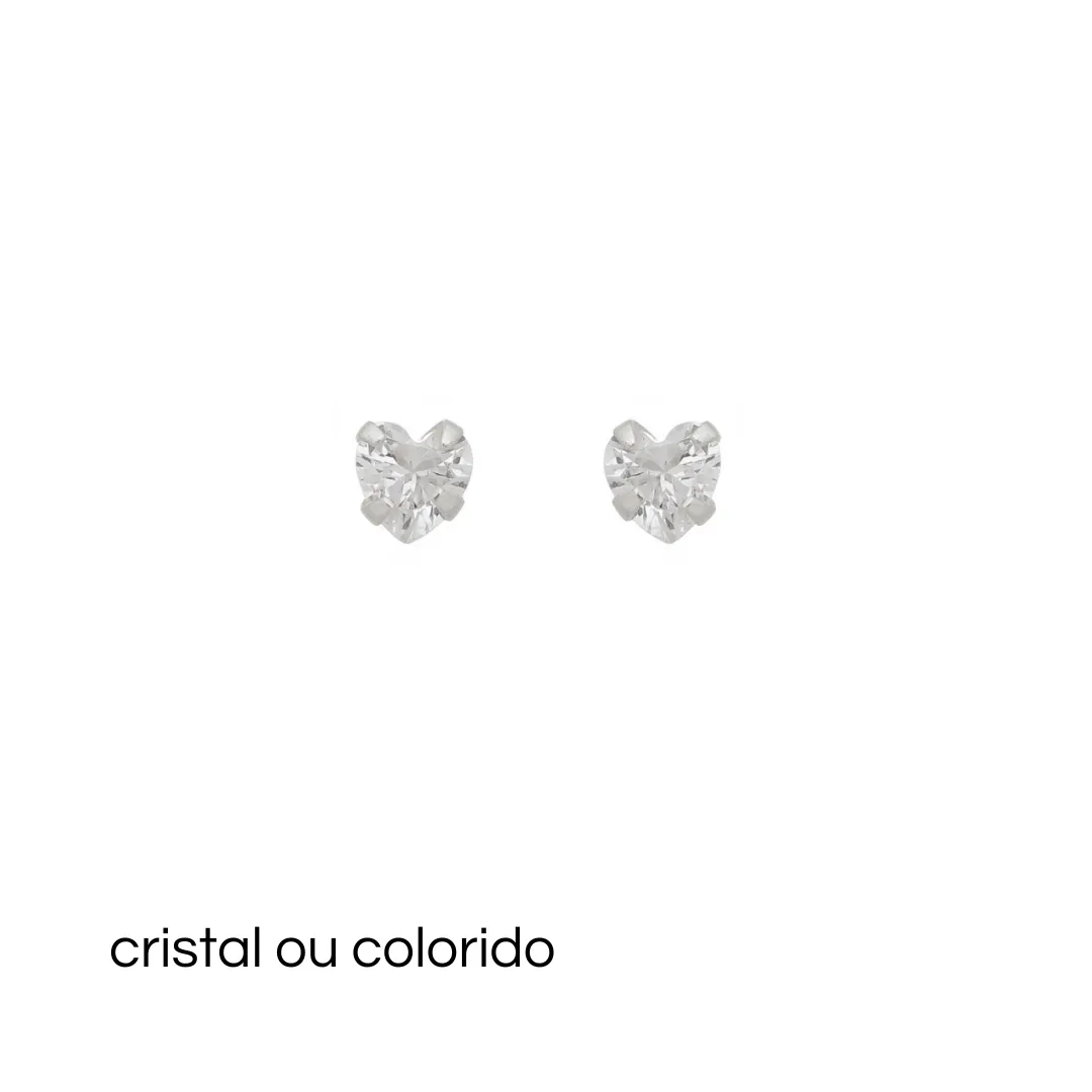 BC PRATA CORAÇÃO ZIRCONIA COLORIDO M