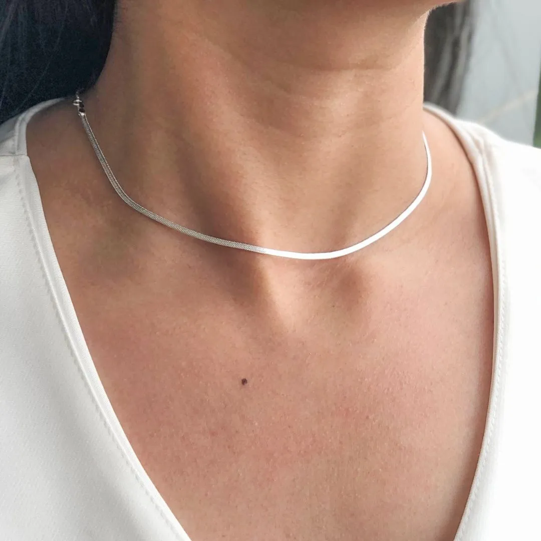 Gargantilha Prata Fita Choker